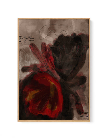 Heart Flame by Shatha Al Dafai | Framed Canvas Art Print