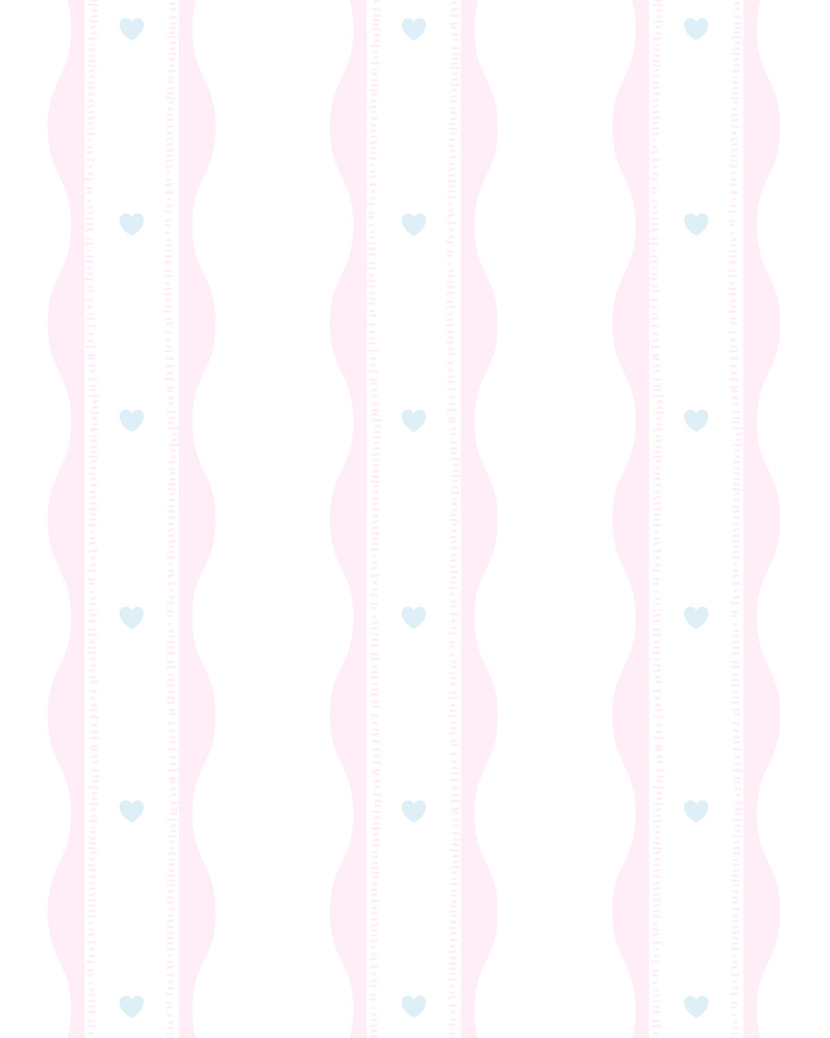 Frankie’ Preppy Hearts in Pink & Blue By the Roll Wallpaper