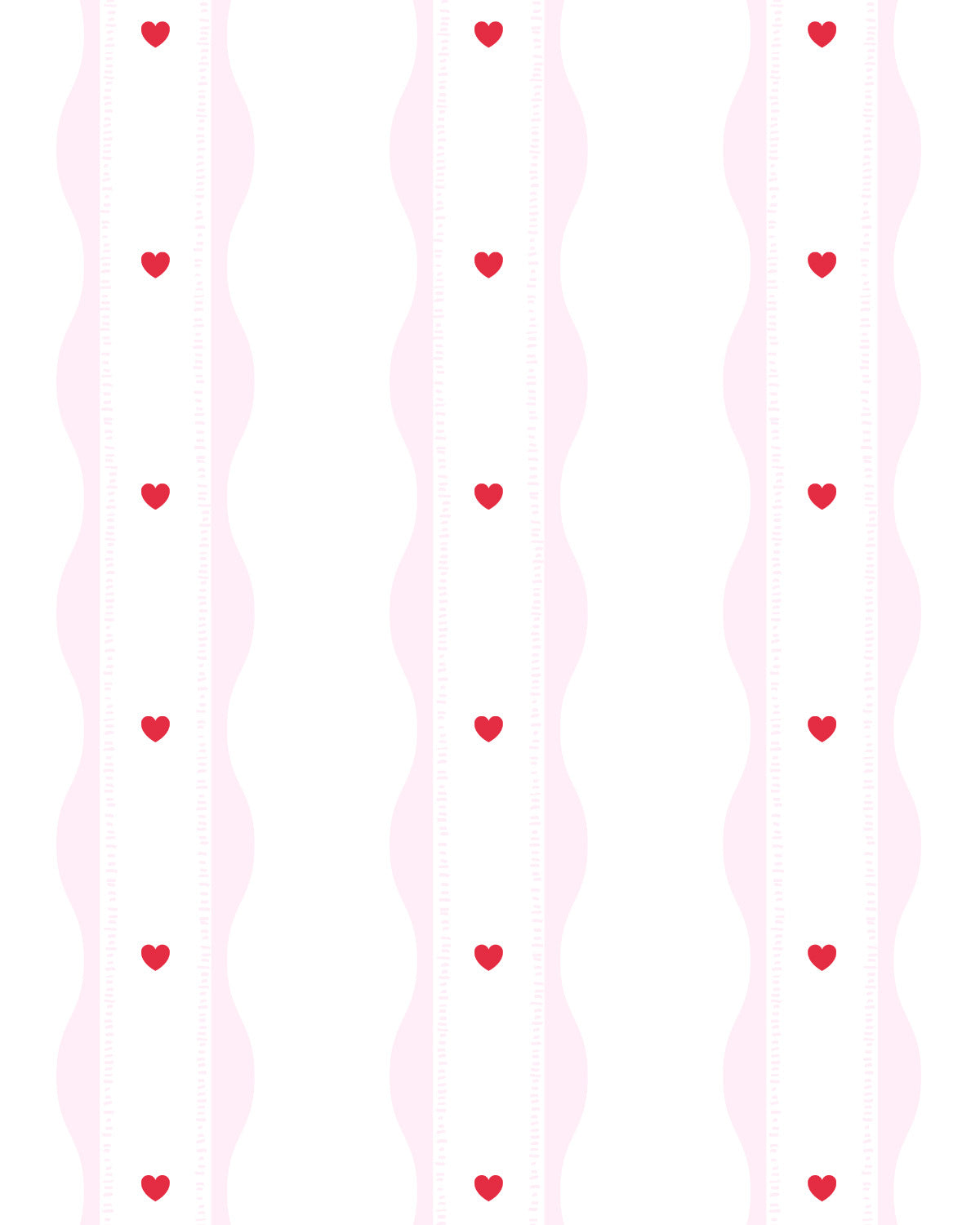 Frankie’ Preppy Hearts in Pink & Red By the Roll Wallpaper