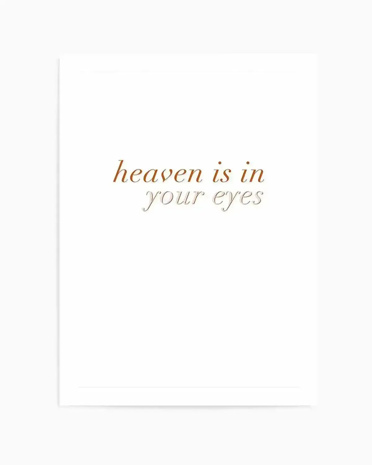 Heaven Is In Your Eyes | Golden Art Print from Olive et Oriel where you can shop wallpaper and artworks online