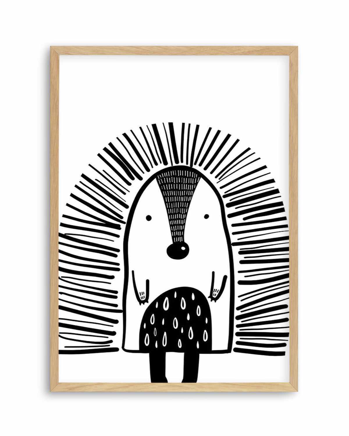 Hedgehog B&W Art Print