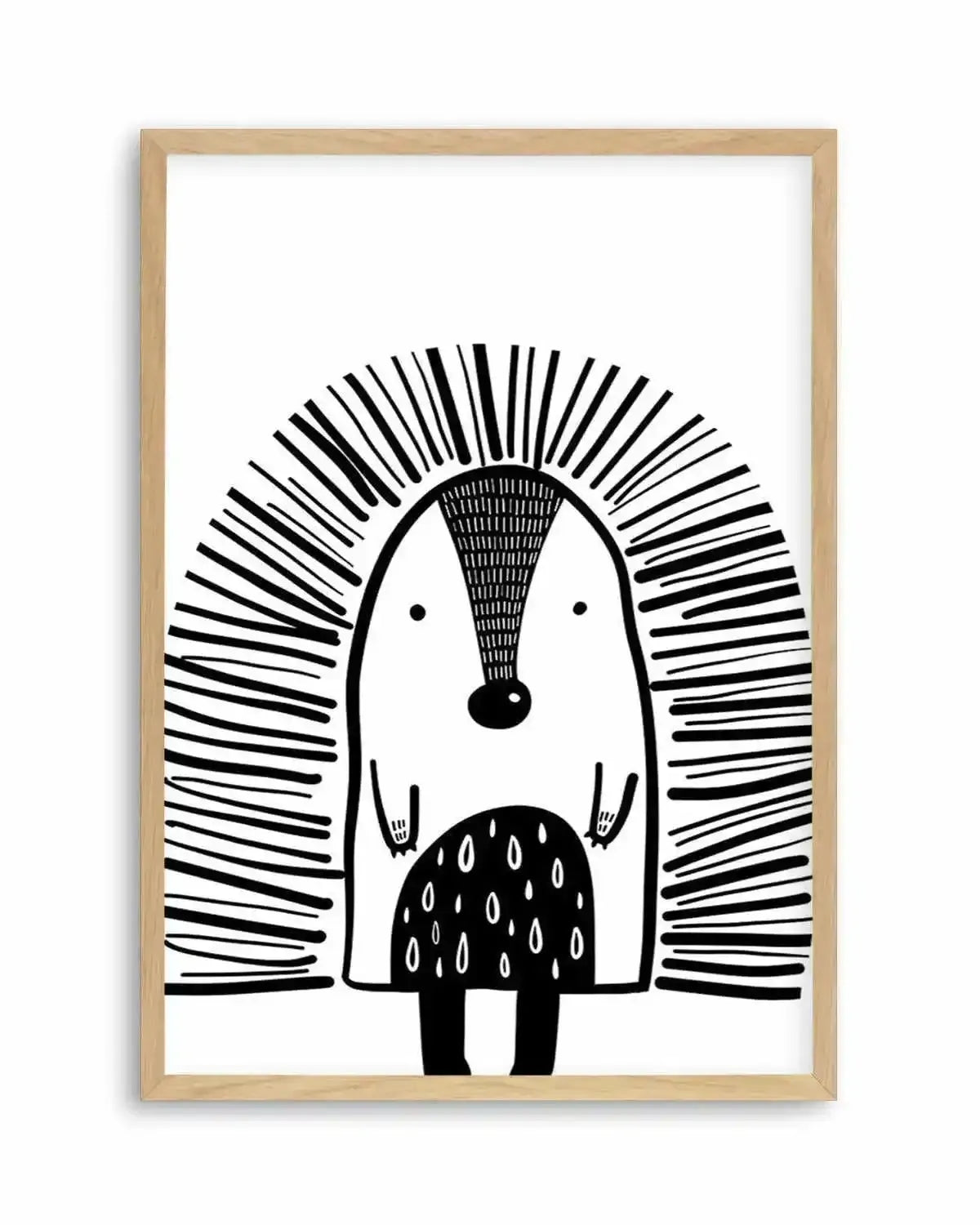 Hedgehog B&W Art Print from Olive et Oriel where you can shop wallpaper and artworks online