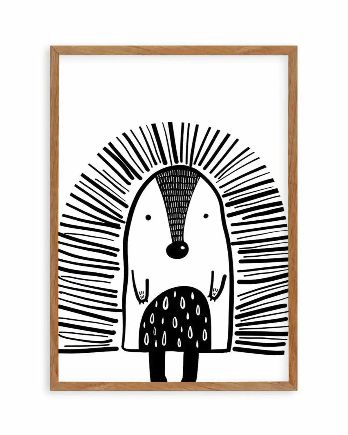 Hedgehog B&W Art Print from Olive et Oriel where you can shop wallpaper and artworks online