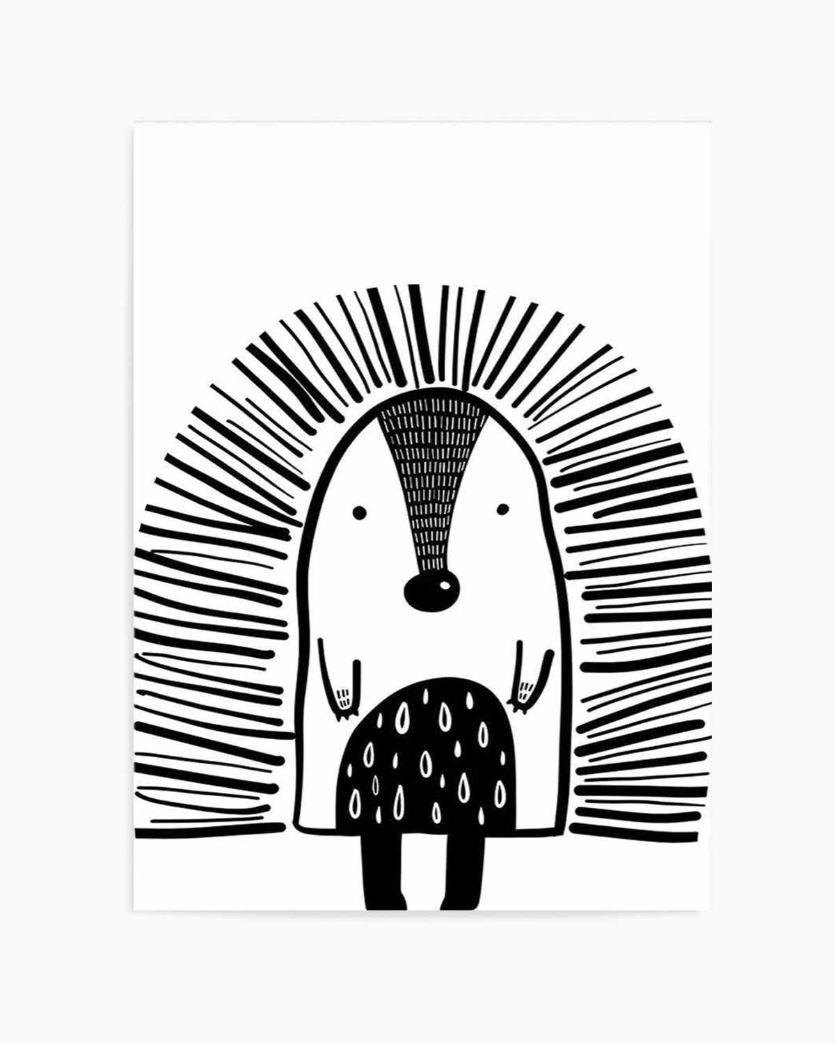 Hedgehog B&W Art Print