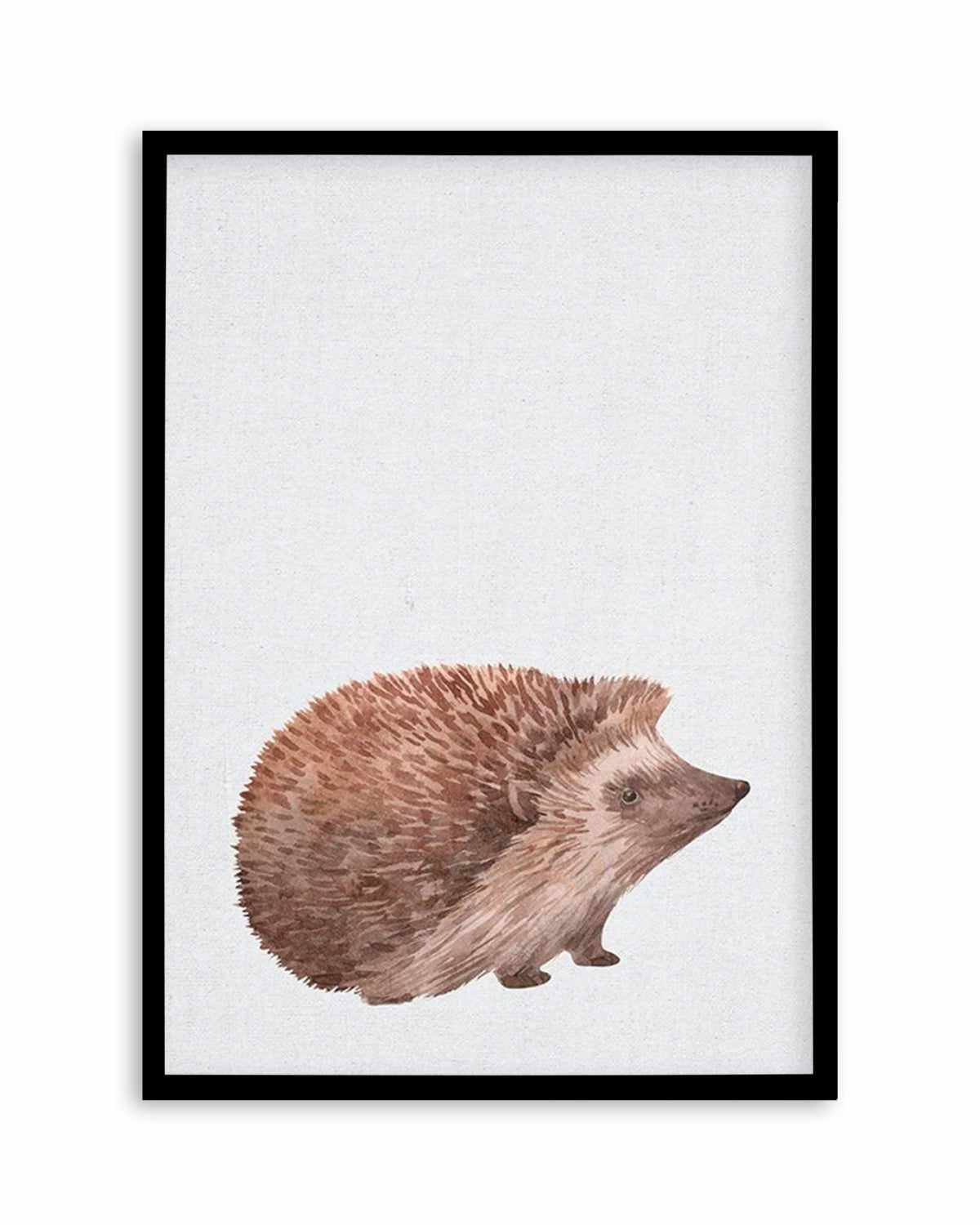 Hedgehog on Linen I Art Print