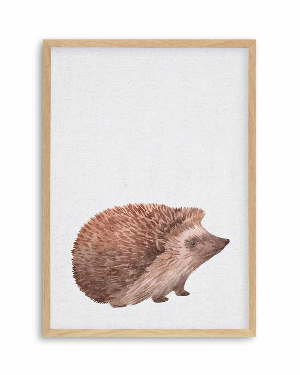 Hedgehog on Linen I Art Print