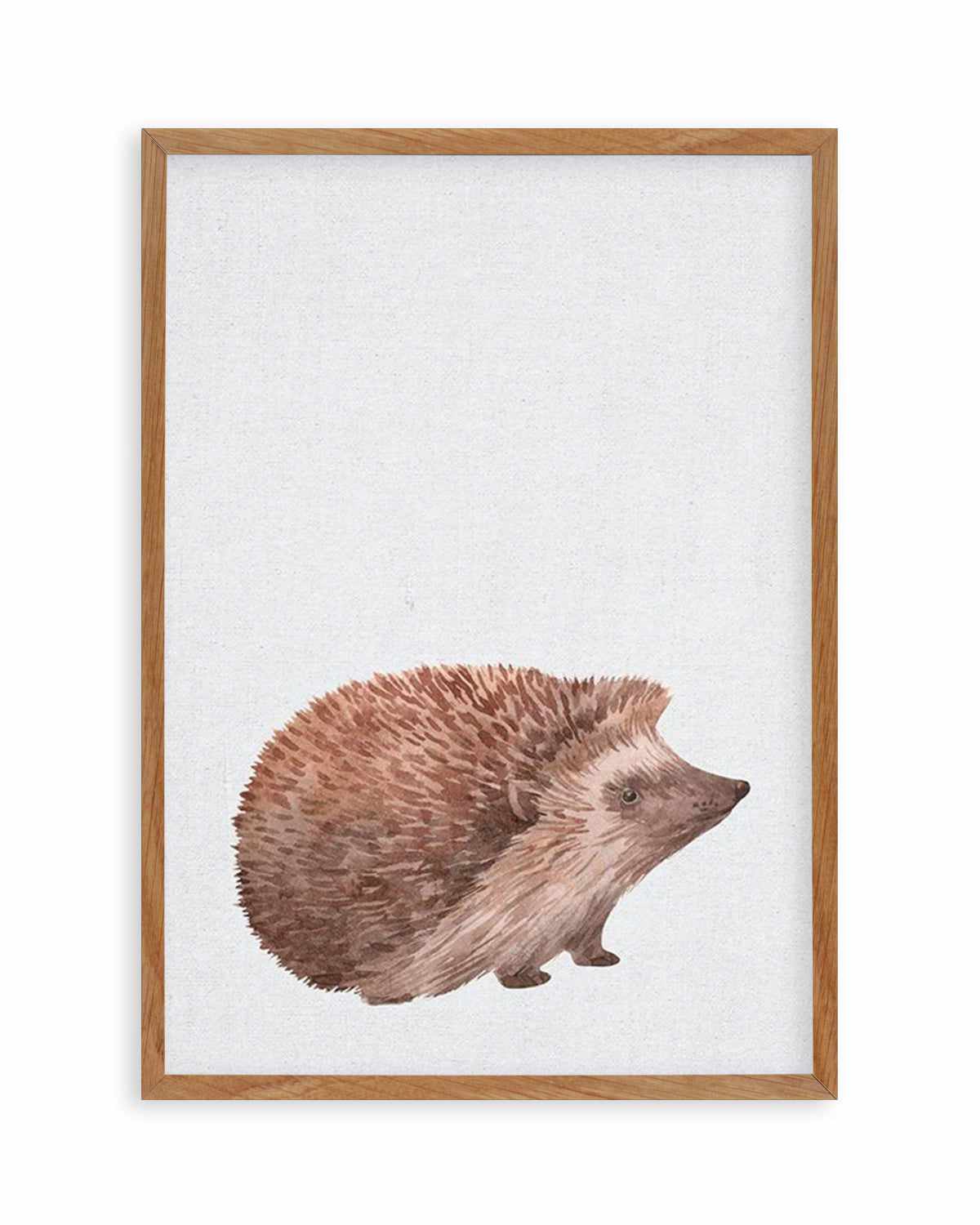 Hedgehog on Linen I Art Print