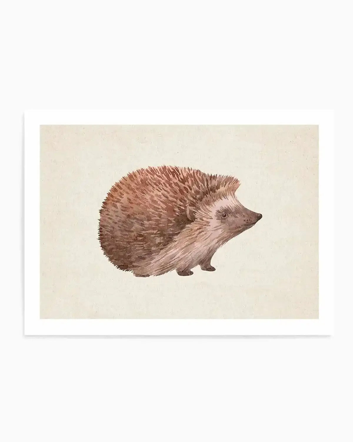 Hedgehog on Linen I | LS Art Print from Olive et Oriel where you can shop wallpaper and artworks online