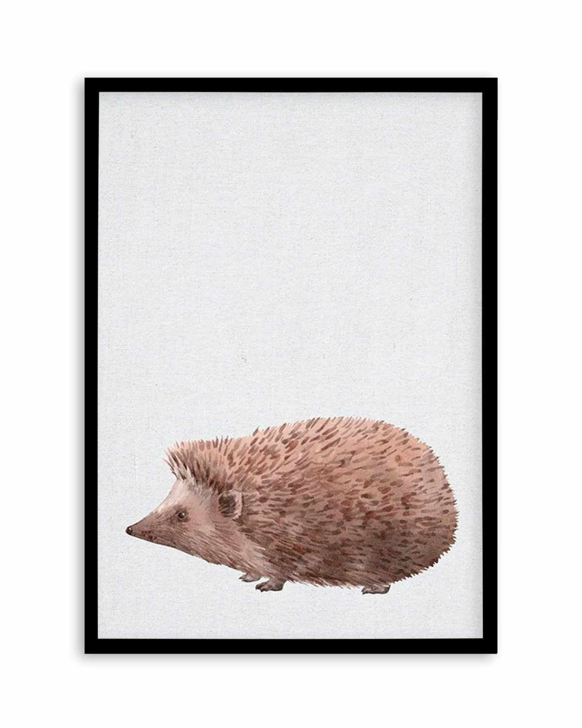 Hedgehog on Linen II Art Print