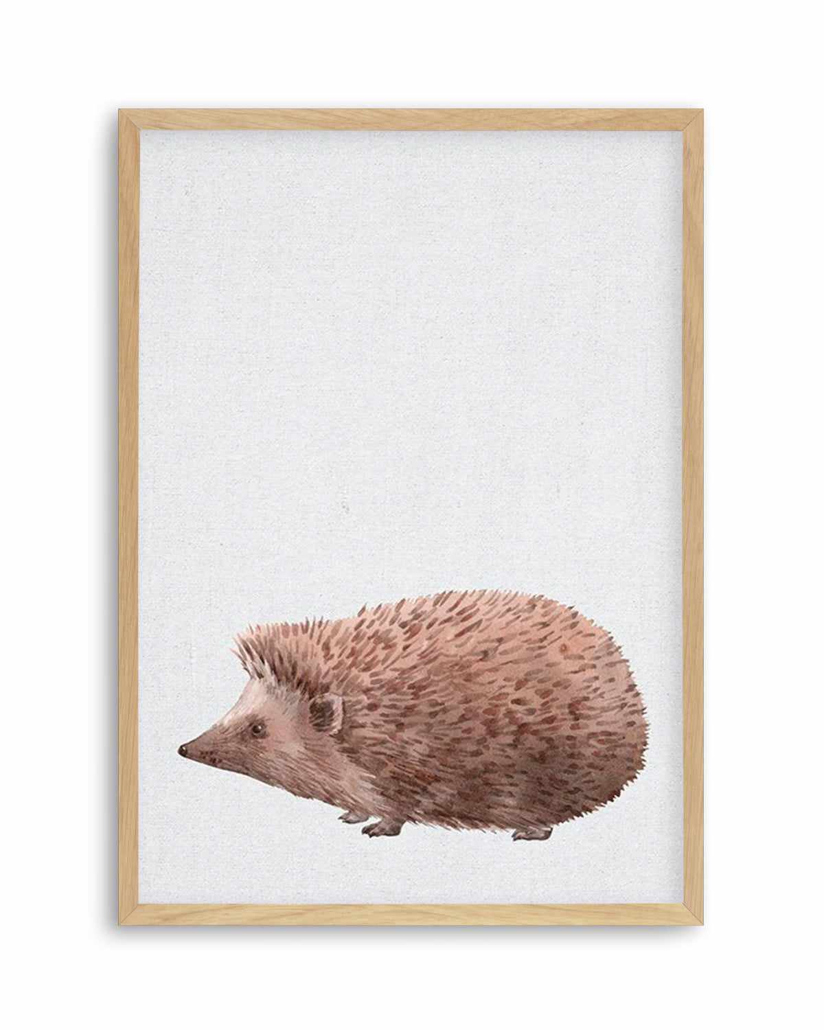 Hedgehog on Linen II Art Print