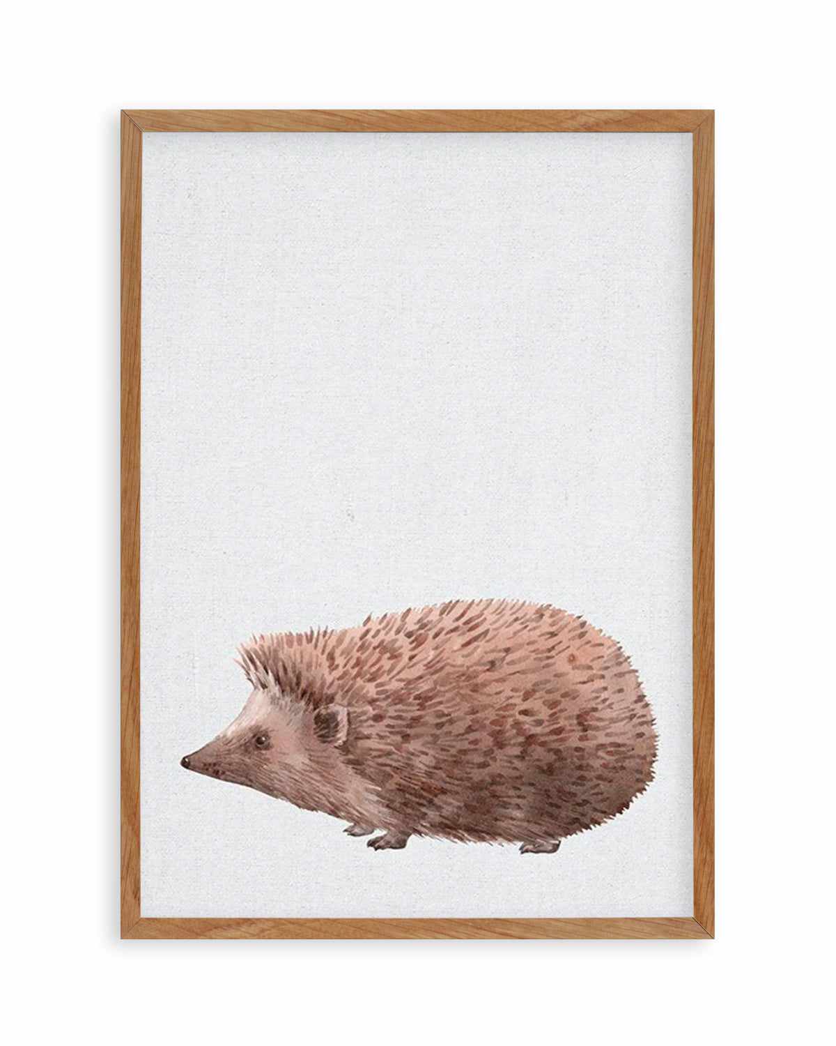 Hedgehog on Linen II Art Print