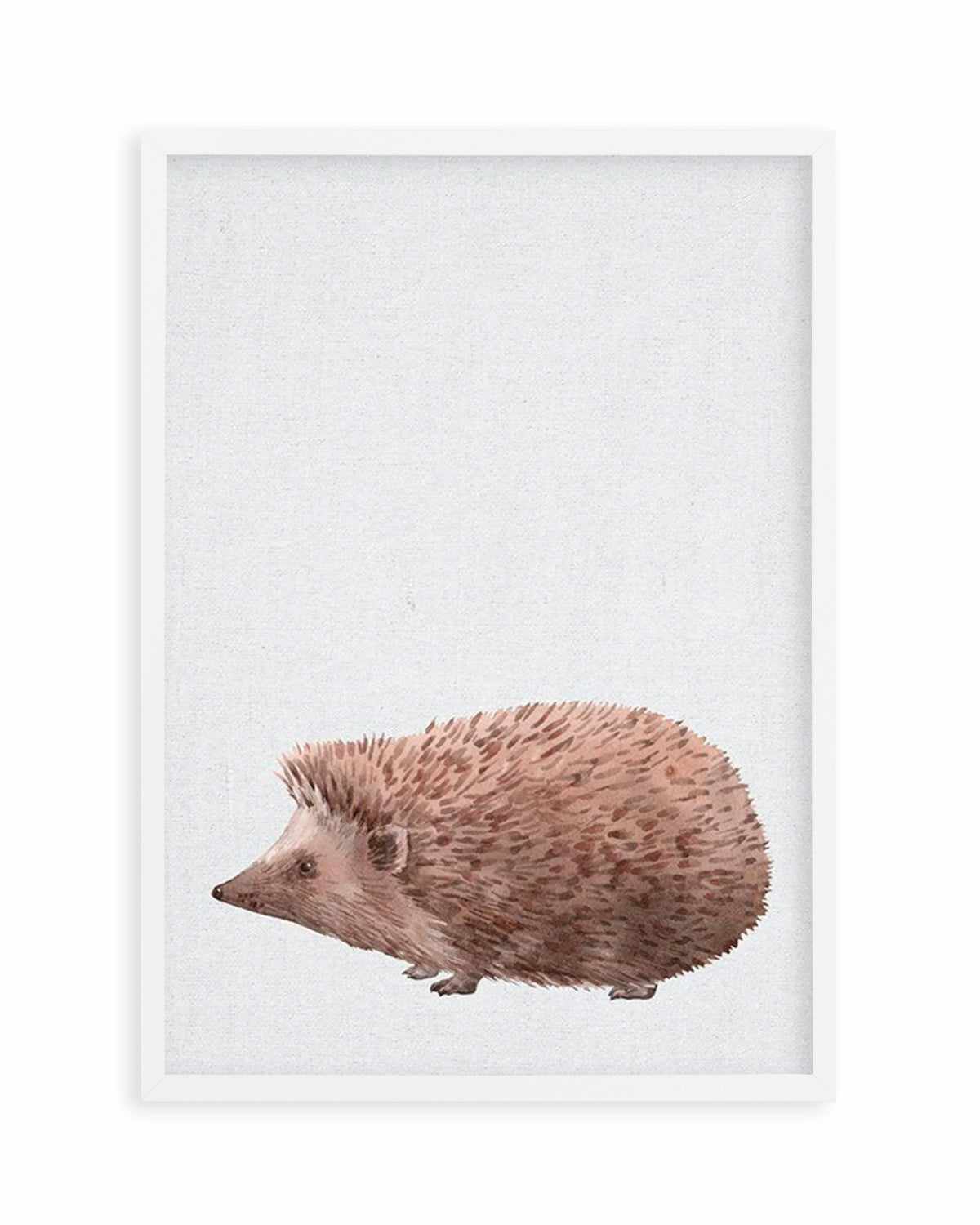 Hedgehog on Linen II Art Print