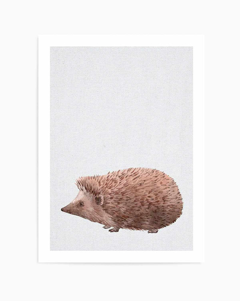 Hedgehog on Linen II Art Print