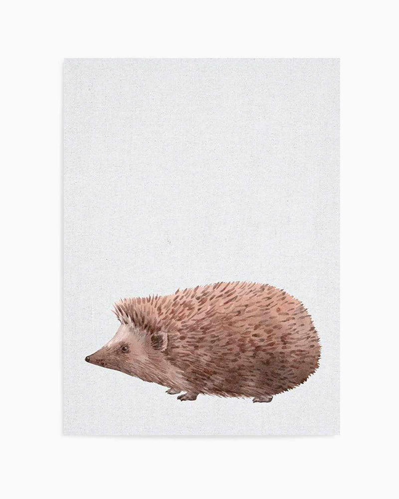 Hedgehog on Linen II Art Print