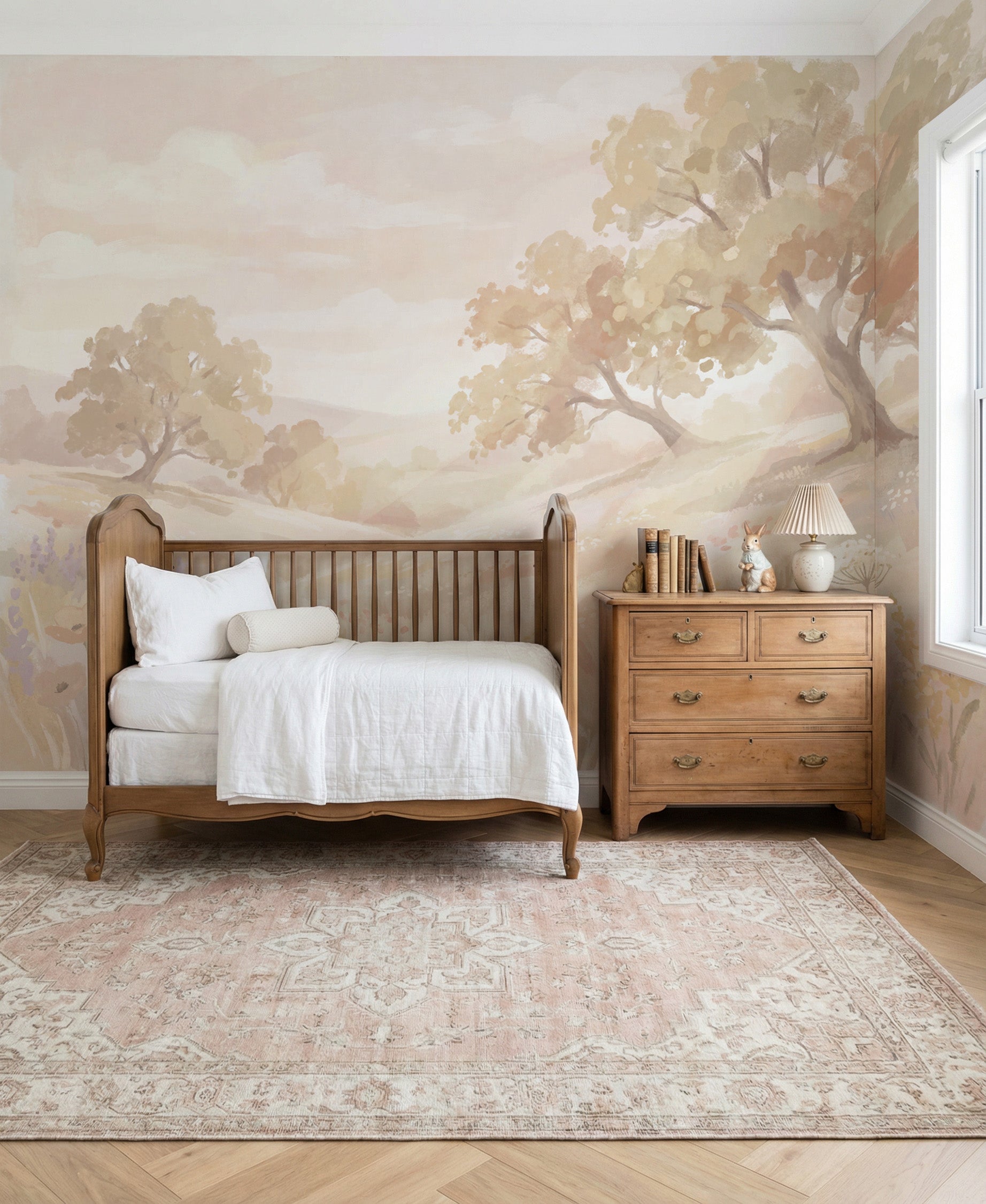 Heirloom Meadow Wallpaper Mural from Olive et Oriel where you can shop wallpaper and artworks online