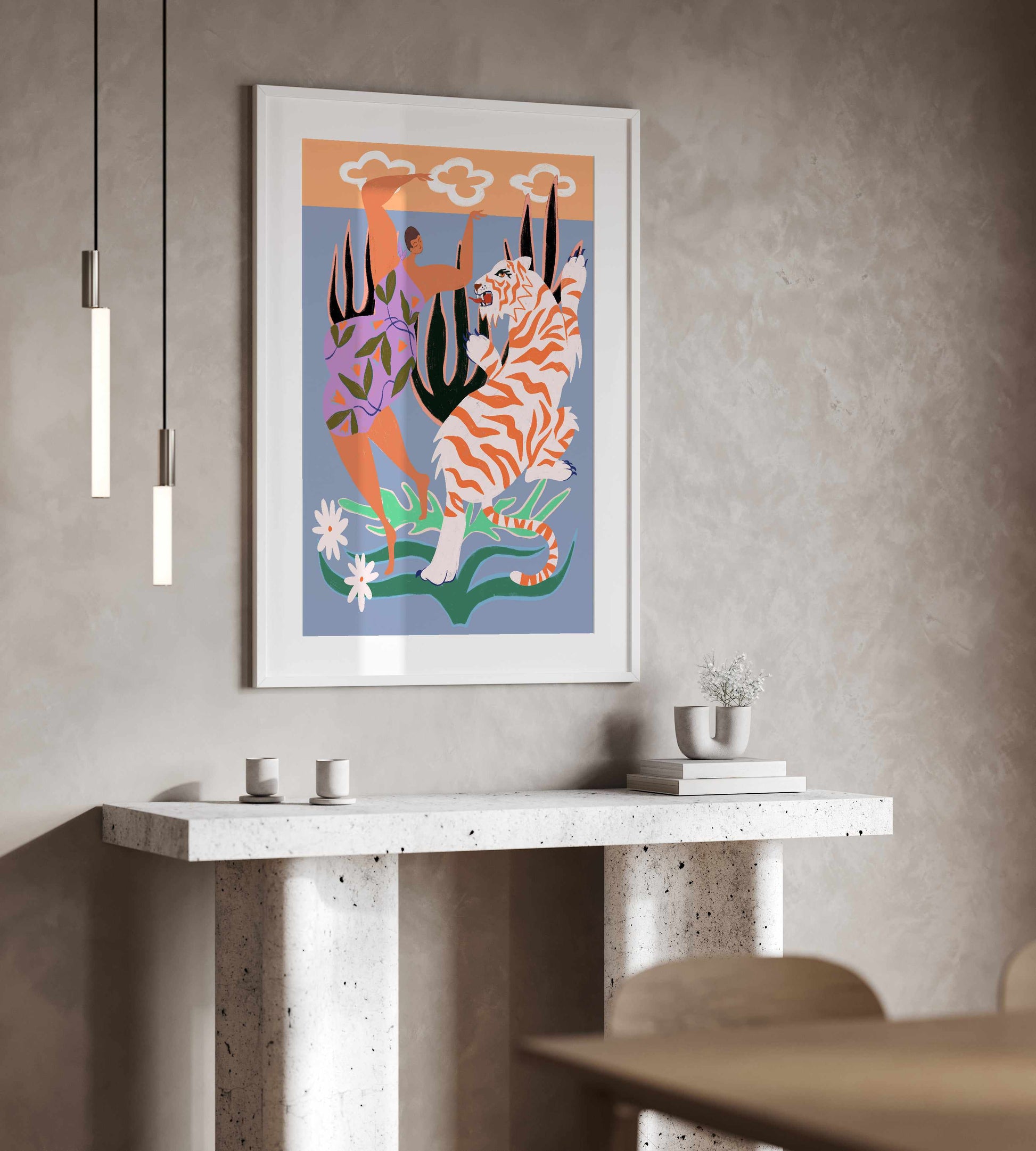 Hello Tiger by Arty Guava | Art Print from Olive et Oriel where you can shop wallpaper and artworks online