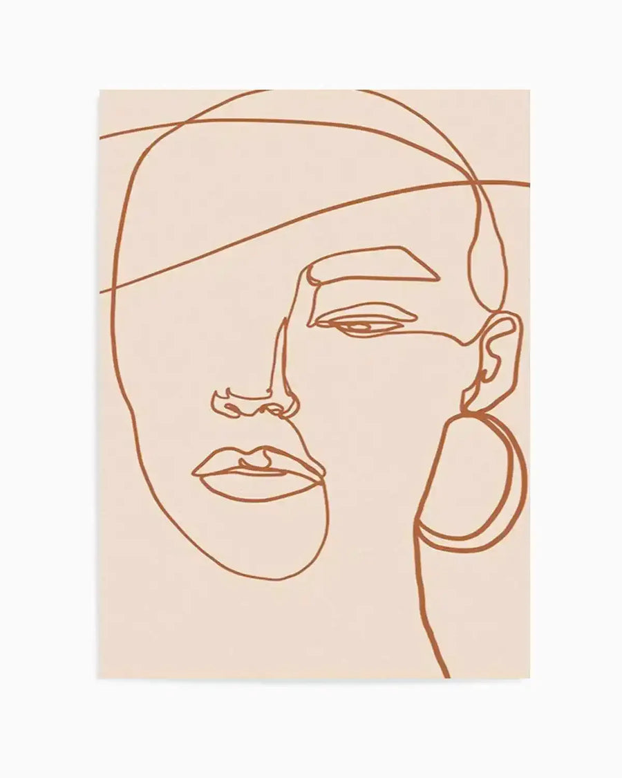 Her Contours II | Terracotta Art Print from Olive et Oriel where you can shop wallpaper and artworks online