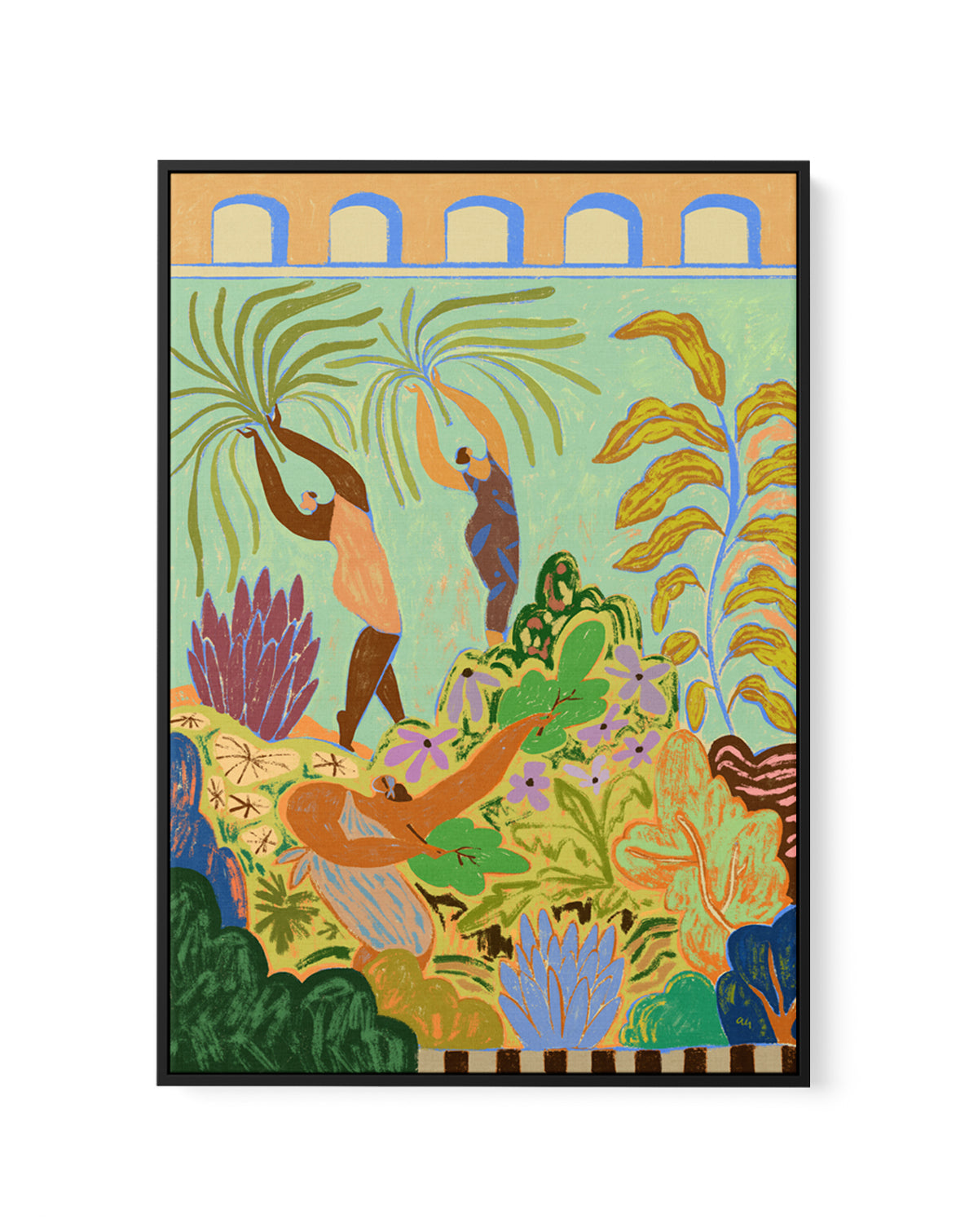 Her Garden by Arty Guava | Framed Canvas Art Print