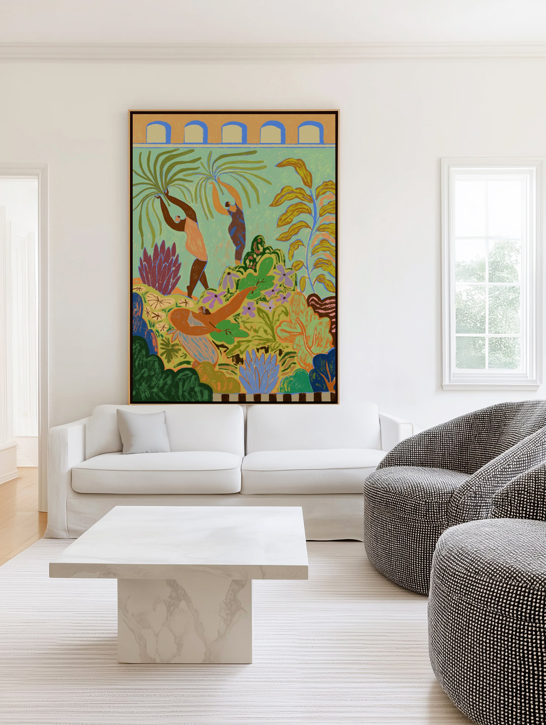 Her Garden by Arty Guava | Framed Canvas Art Print