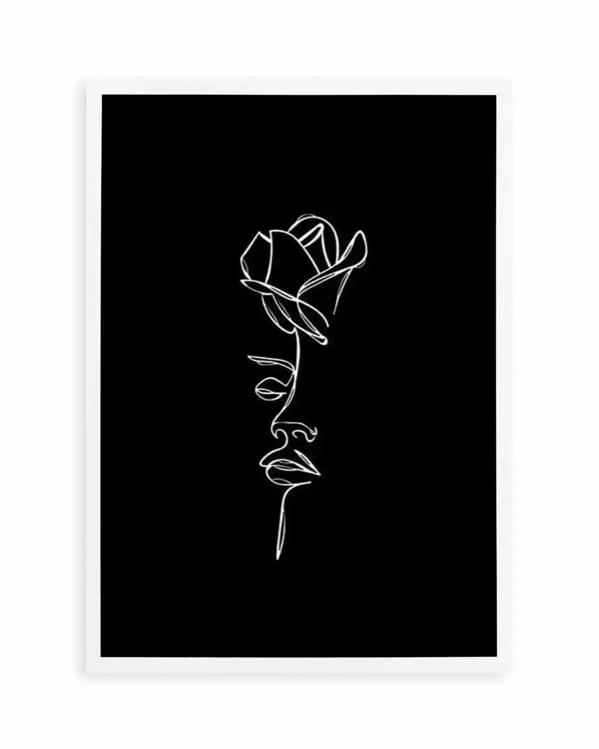 Her Wild Rose | B&W Art Print from Olive et Oriel where you can shop wallpaper and artworks online