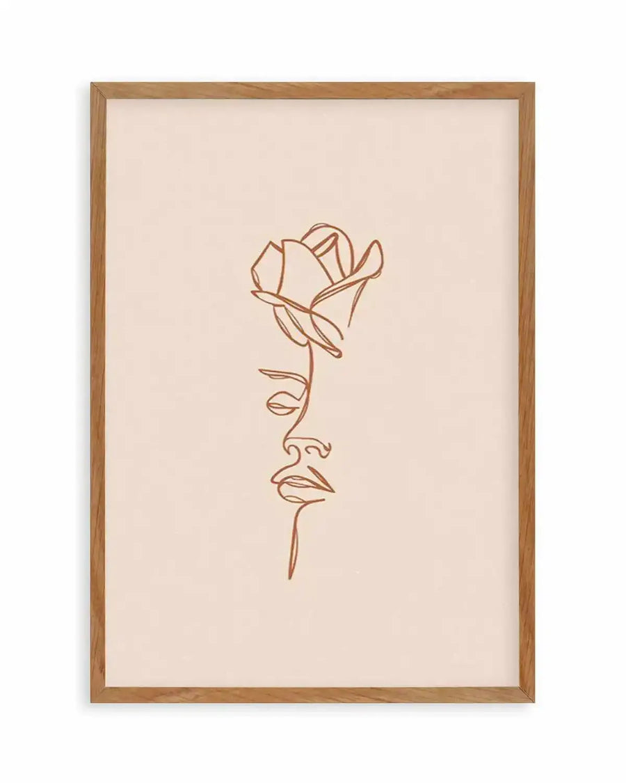 Her Wild Rose | Terracotta Art Print from Olive et Oriel where you can shop wallpaper and artworks online