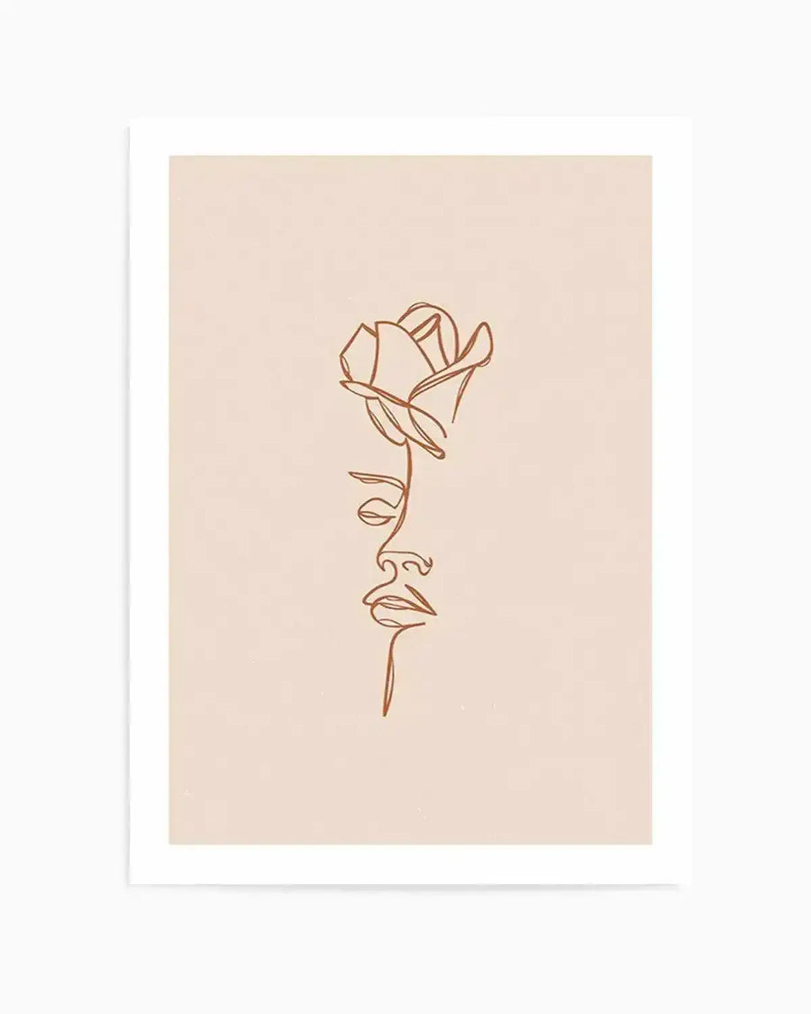 Her Wild Rose | Terracotta Art Print from Olive et Oriel where you can shop wallpaper and artworks online