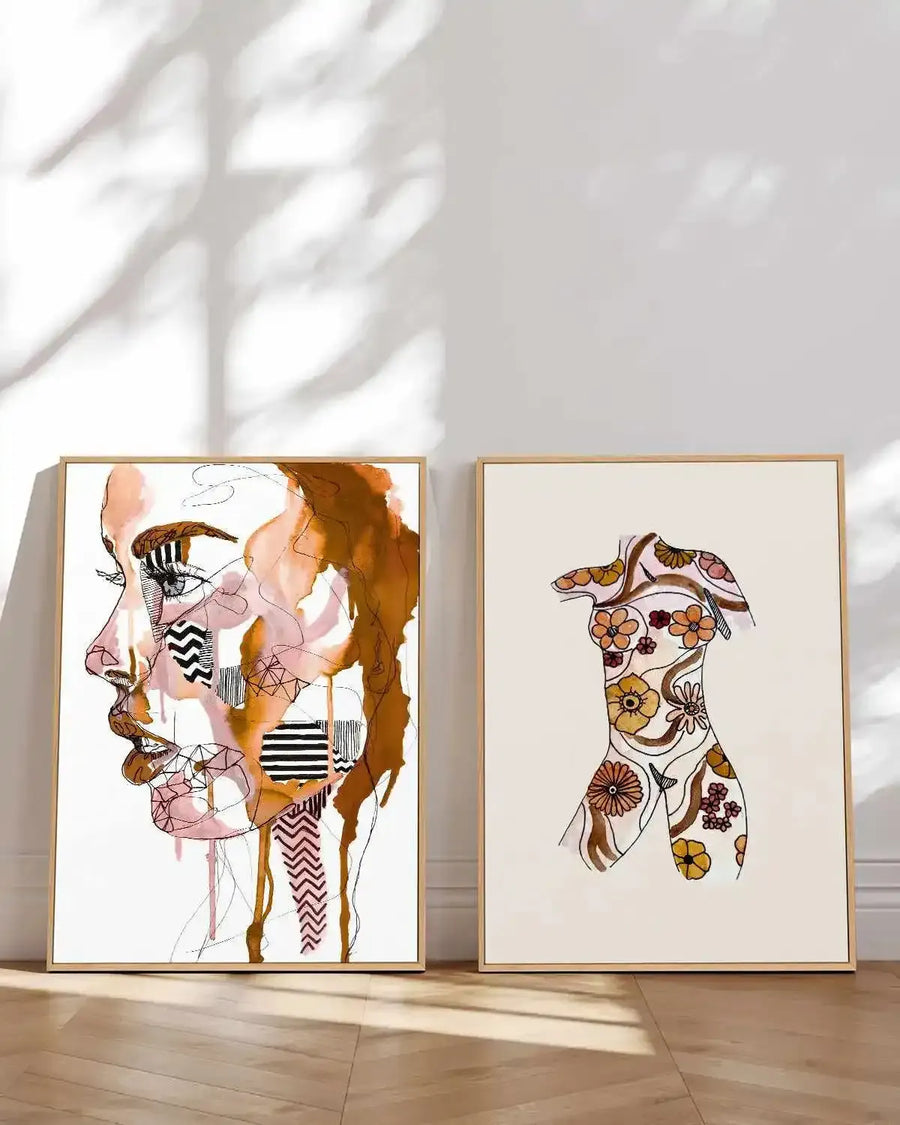 Retro Woman by Maku Fenaroli | Framed Canvas Art Print from Olive et Oriel where you can shop wallpaper and artworks online