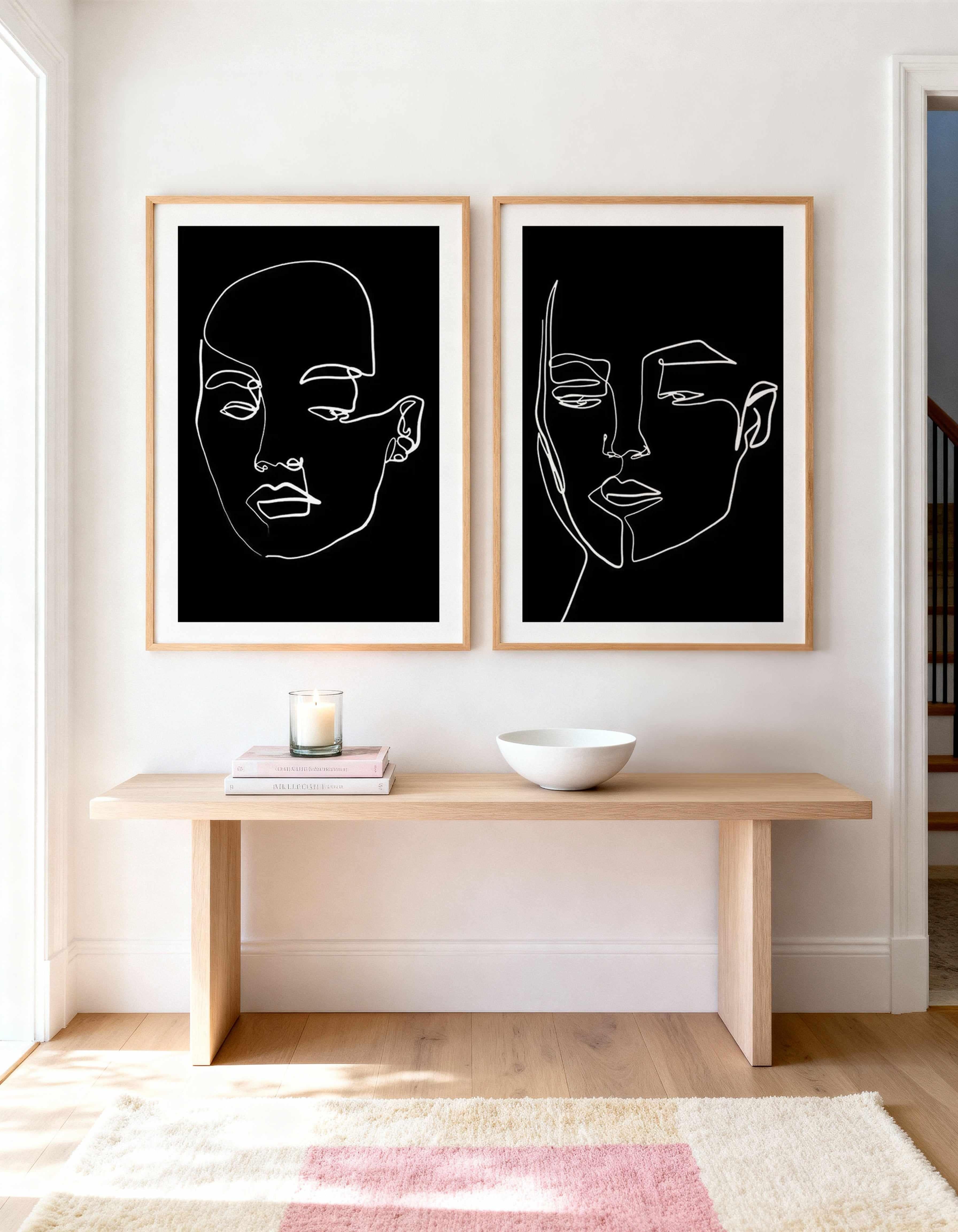 Her Contours B&W I & II Art Print Set of 2 | Matching Wall Art from Olive et Oriel where you can shop wallpaper and artworks online