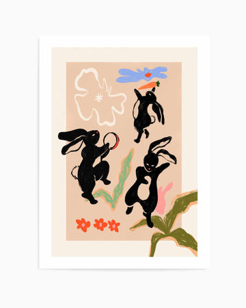 Here Come The Rabbits by Arty Guava | Art Print from Olive et Oriel where you can shop wallpaper and artworks online