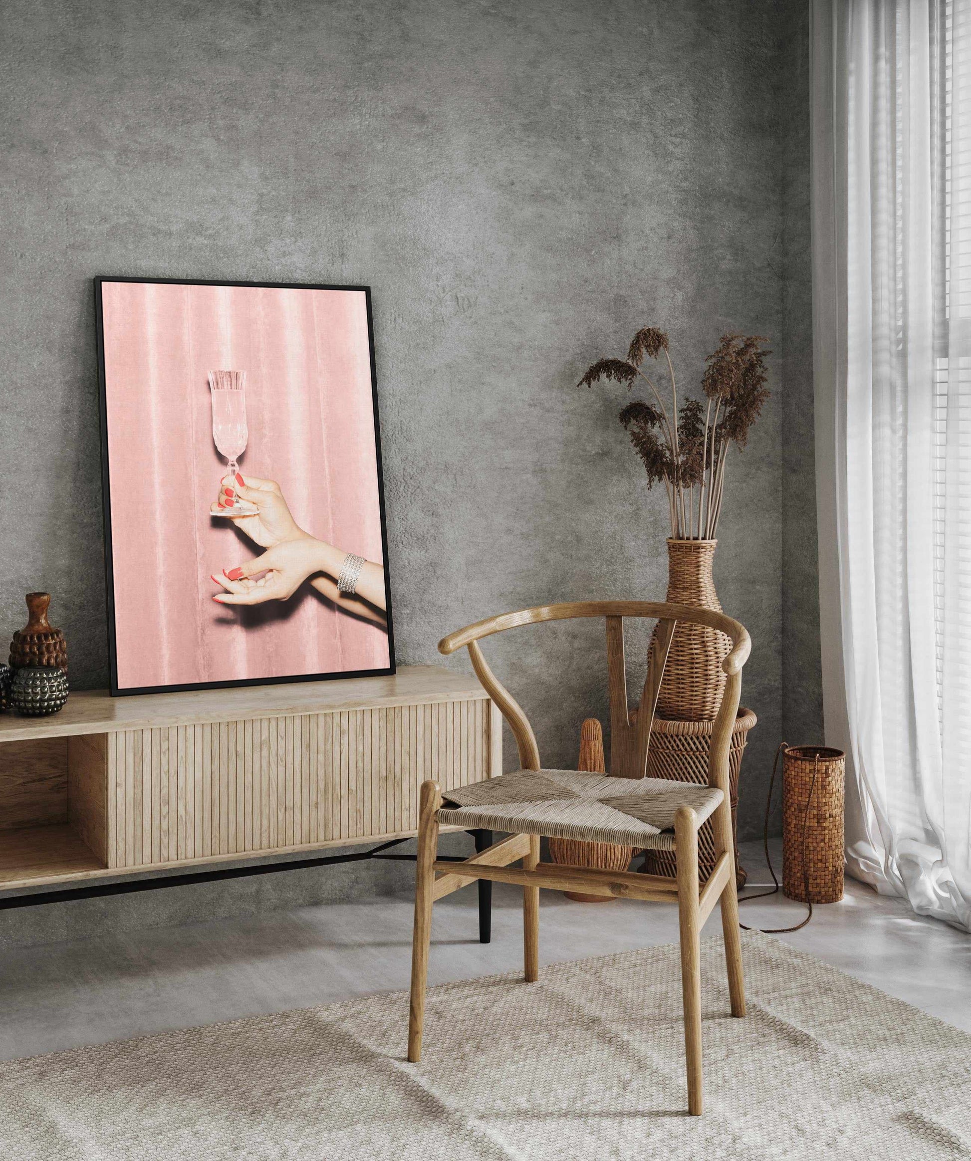 Heres to Pink 01 By Studio III | Framed Canvas Art Print from Olive et Oriel where you can shop wallpaper and artworks online