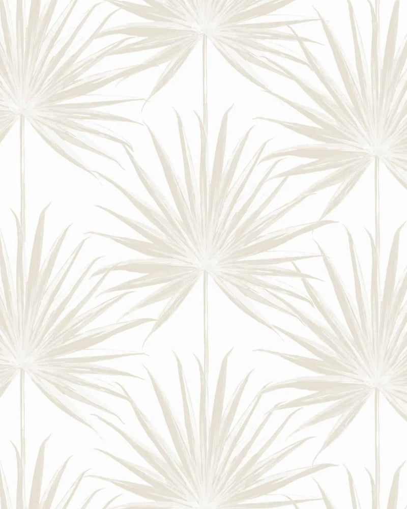Coastal Palm Wallpaper in Warm Grey from Olive et Oriel where you can shop wallpaper and artworks online