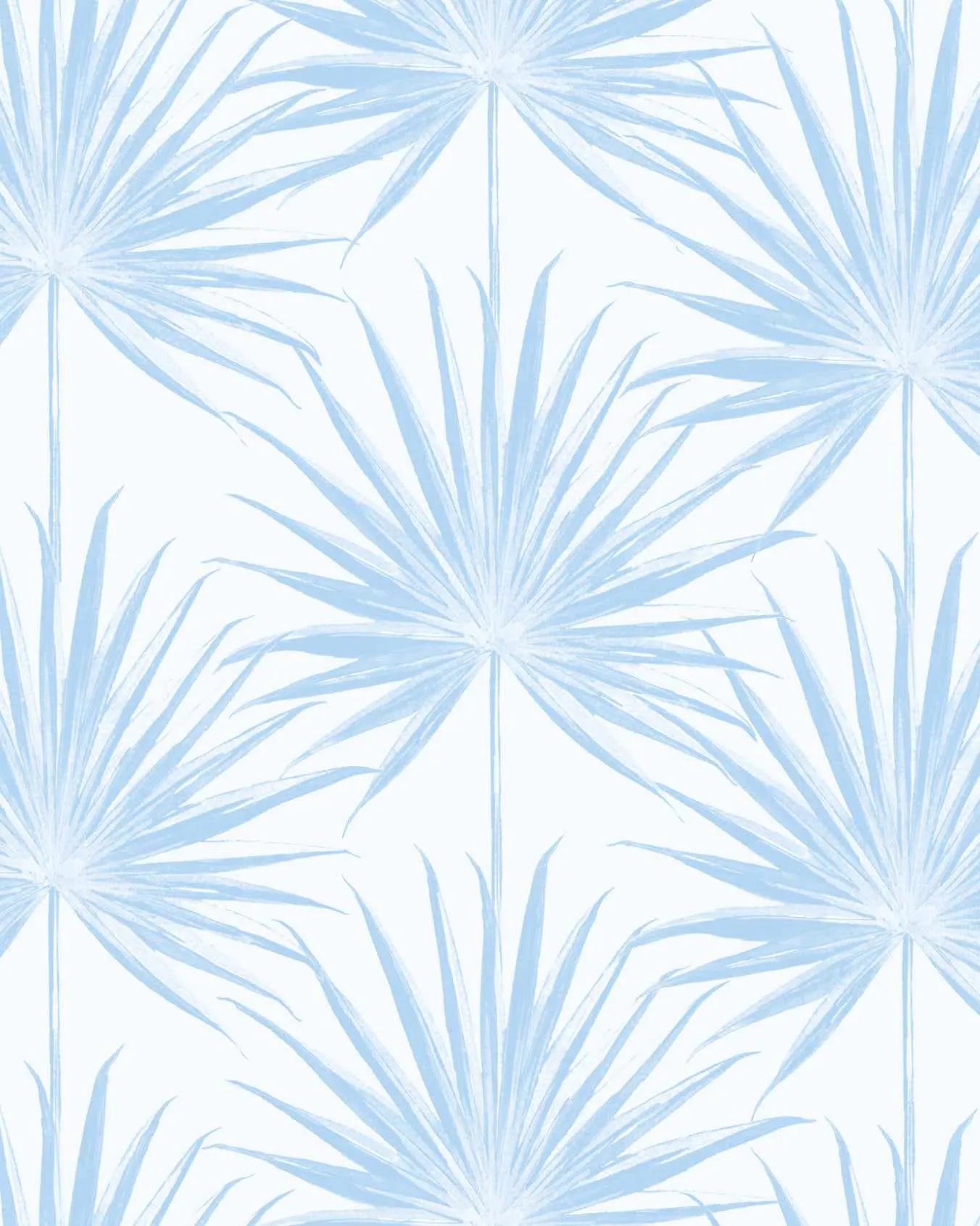 Coastal Palm Wallpaper in Blue from Olive et Oriel where you can shop wallpaper and artworks online