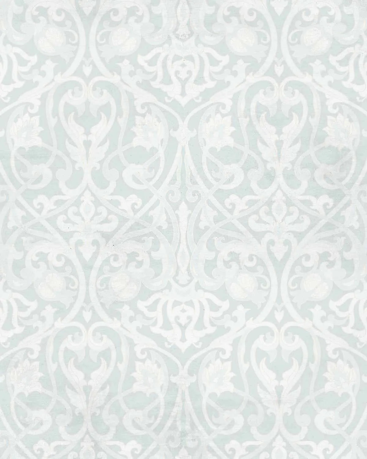Emerald Damask Wallpaper from Olive et Oriel where you can shop wallpaper and artworks online