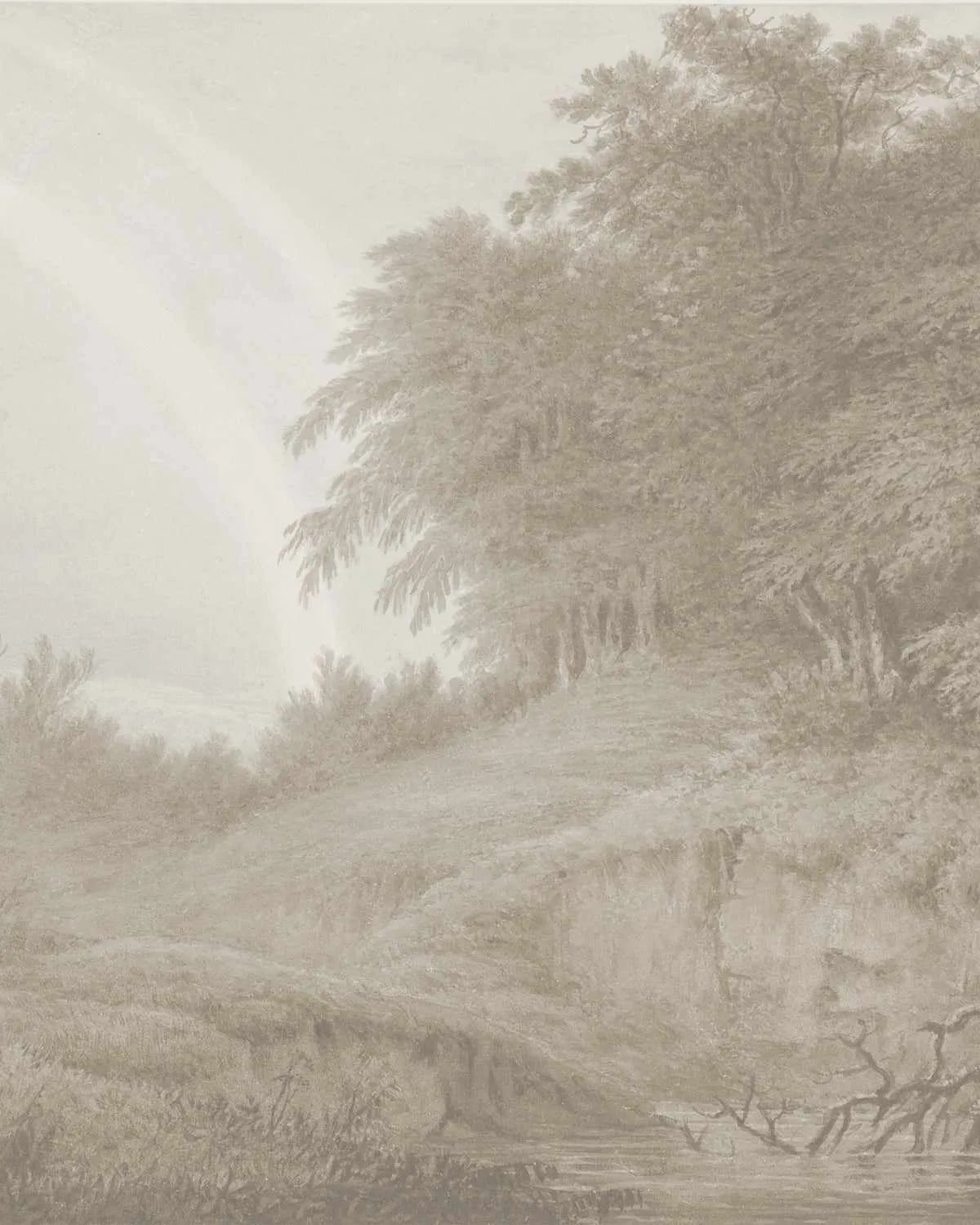 Riverside Rainbow Wallpaper Mural from Olive et Oriel where you can shop wallpaper and artworks online