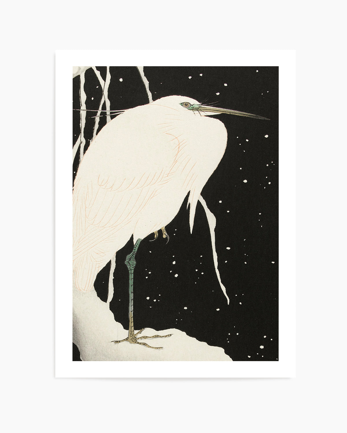 Heron In The Snow | Art Print