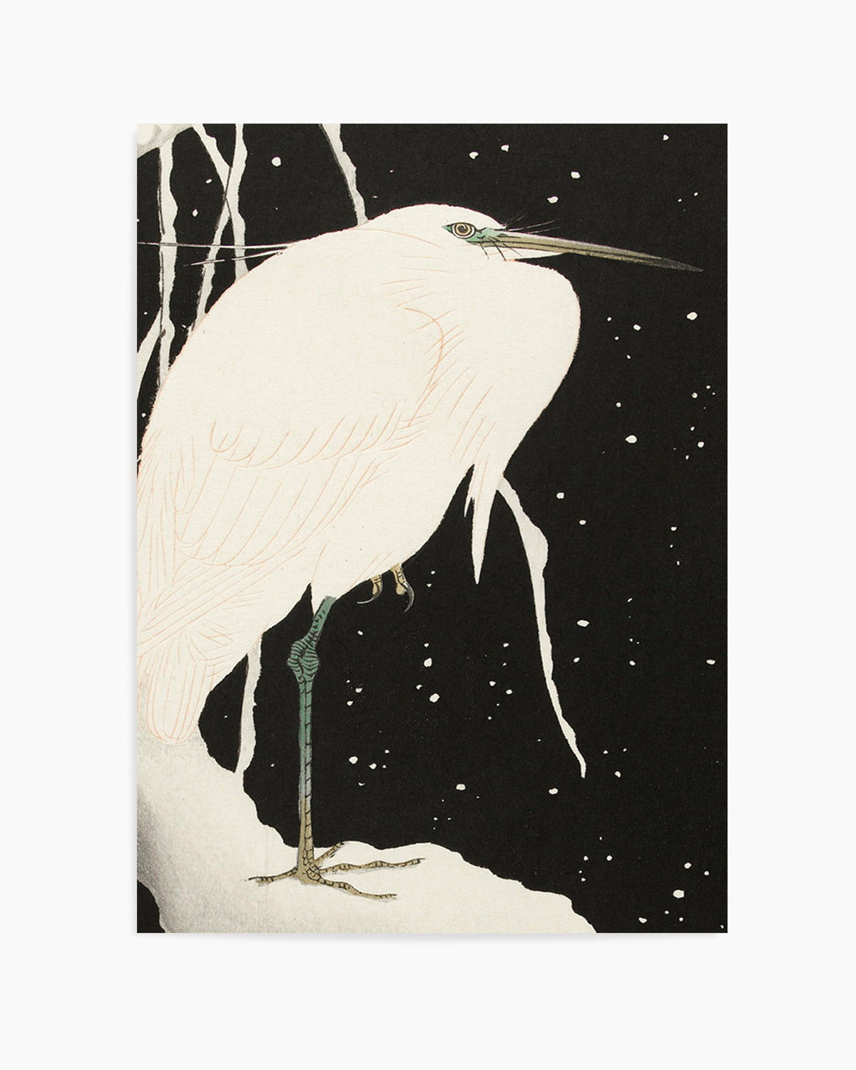 Heron In The Snow | Art Print