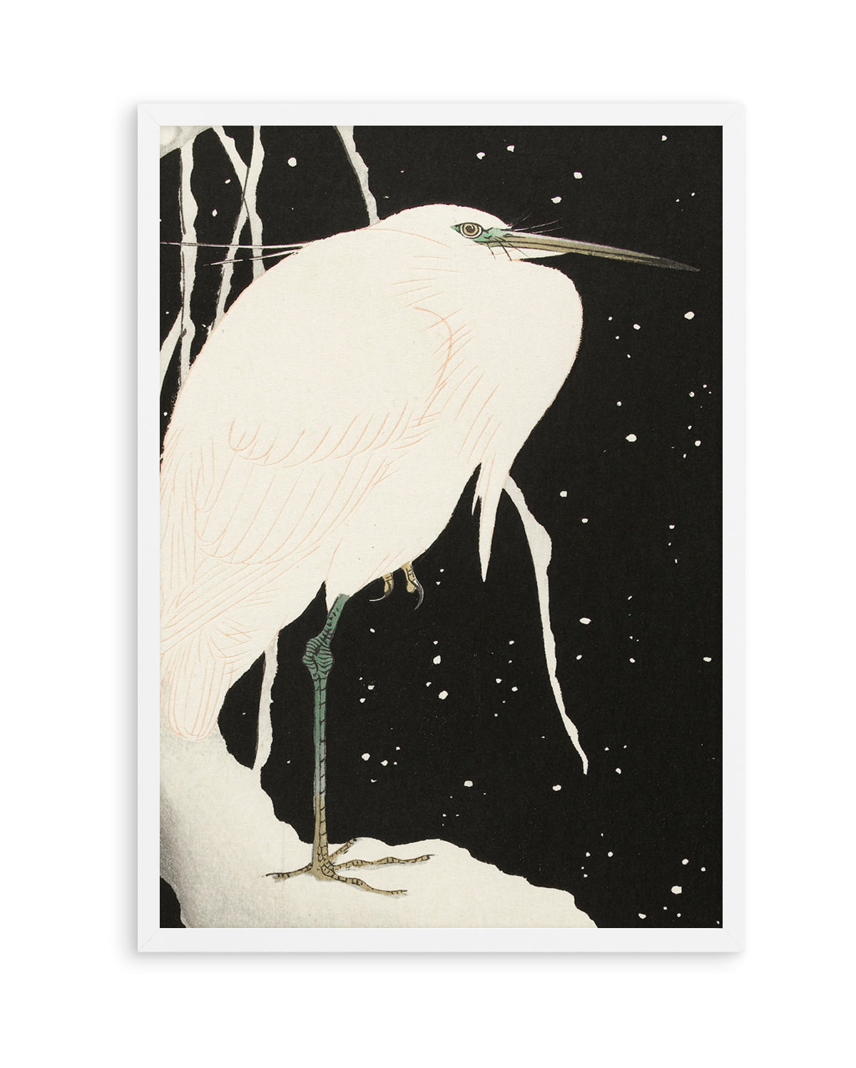 Heron In The Snow | Art Print