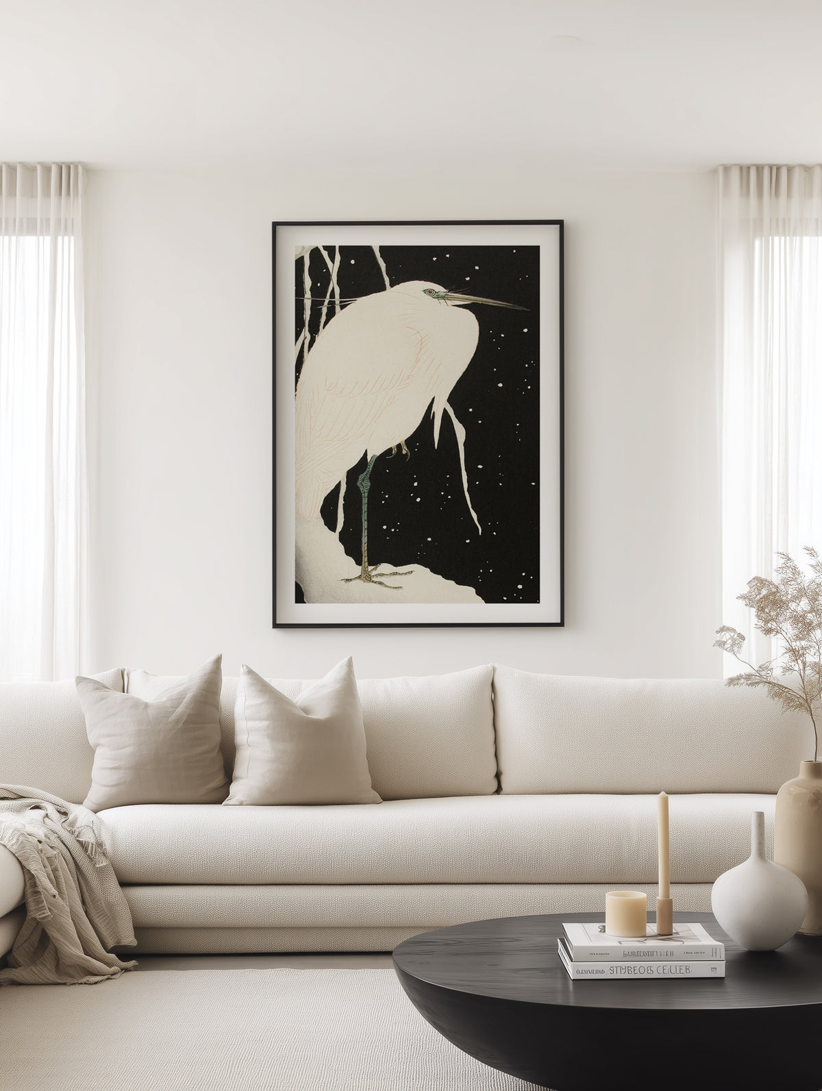 Heron In The Snow | Art Print