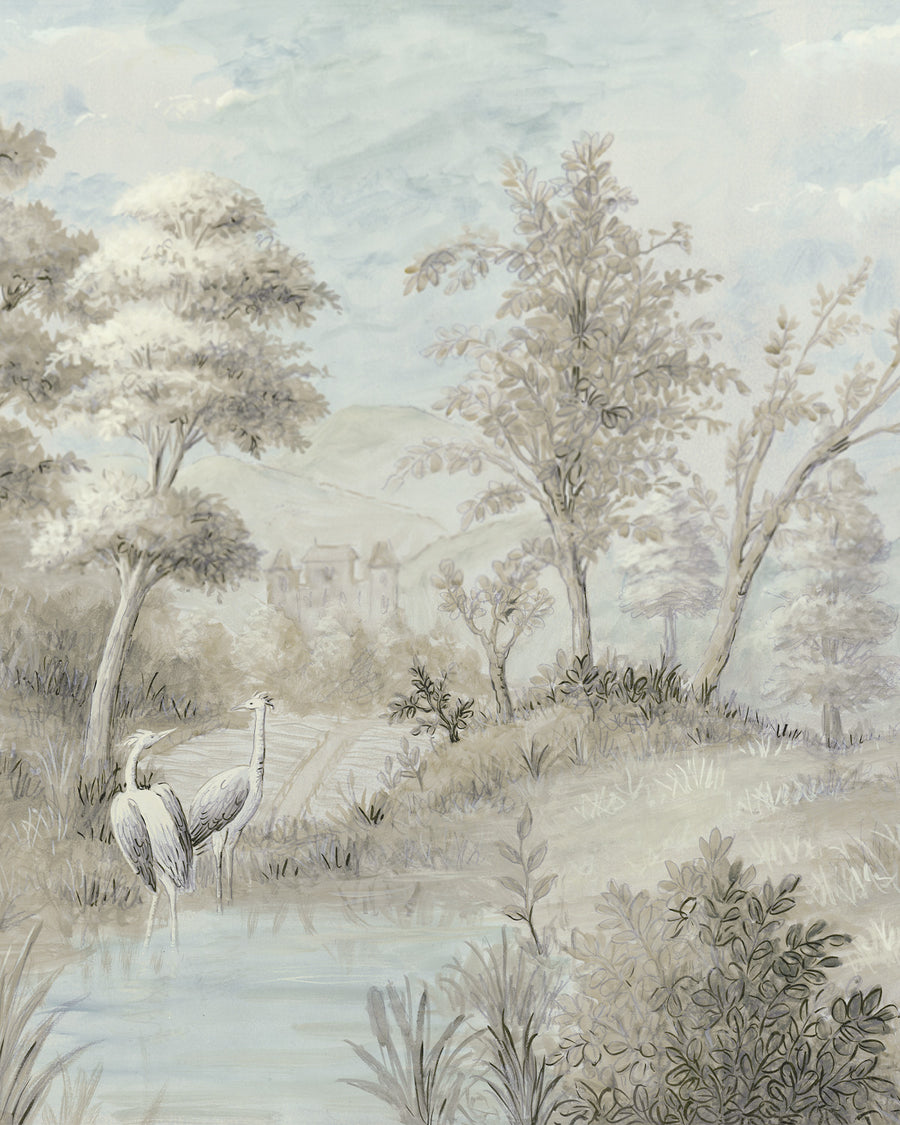 Heron Lake Scenic Wallpaper Mural Wallpaper from Olive et Oriel where you can shop wallpaper and artworks online