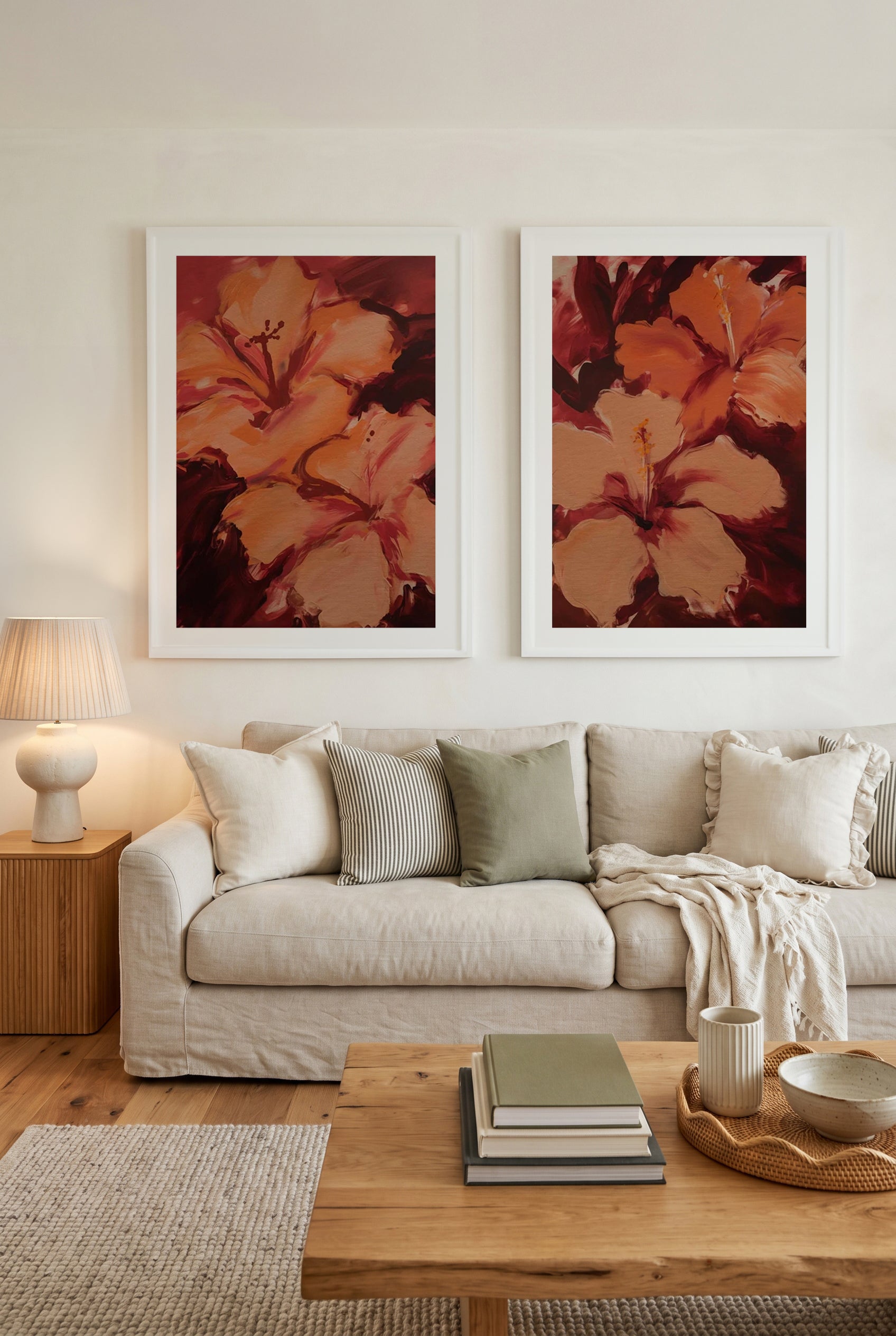 Hibisca I & II Art Print Set of 2 | Matching Wall Art