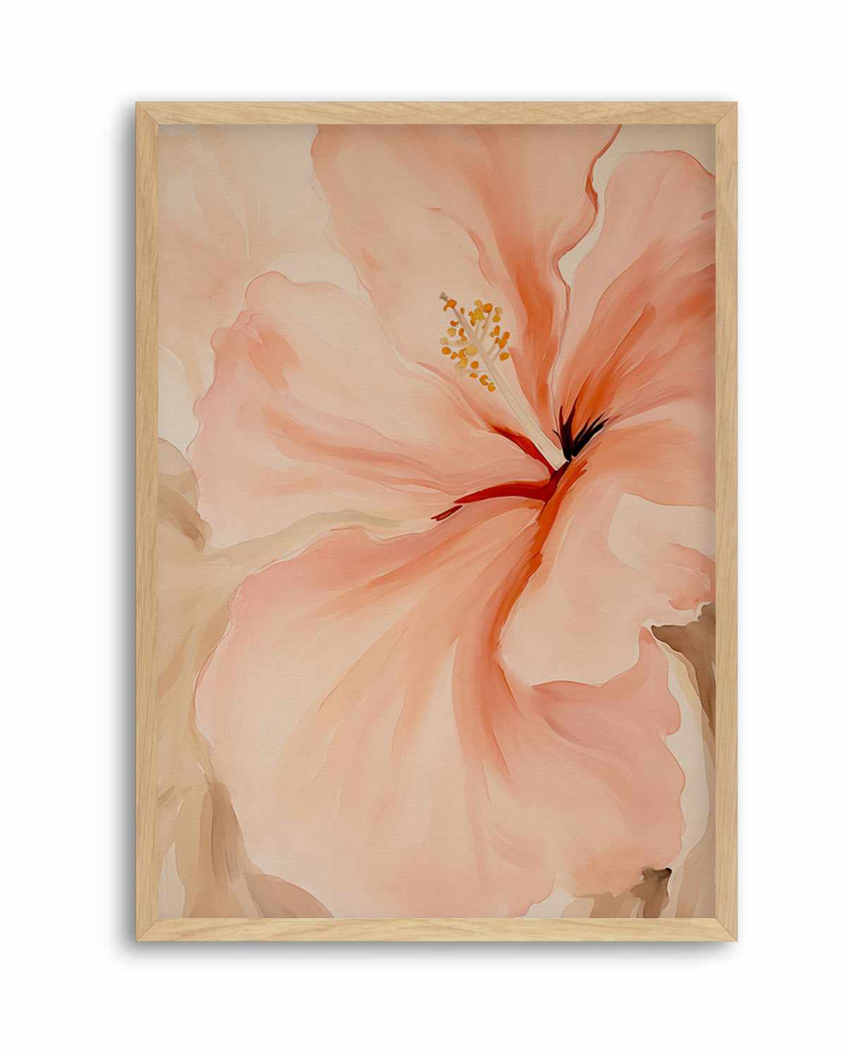 Botanical Wall Art Print | Hibiscus Watercolour Bloom – Olive et Oriel