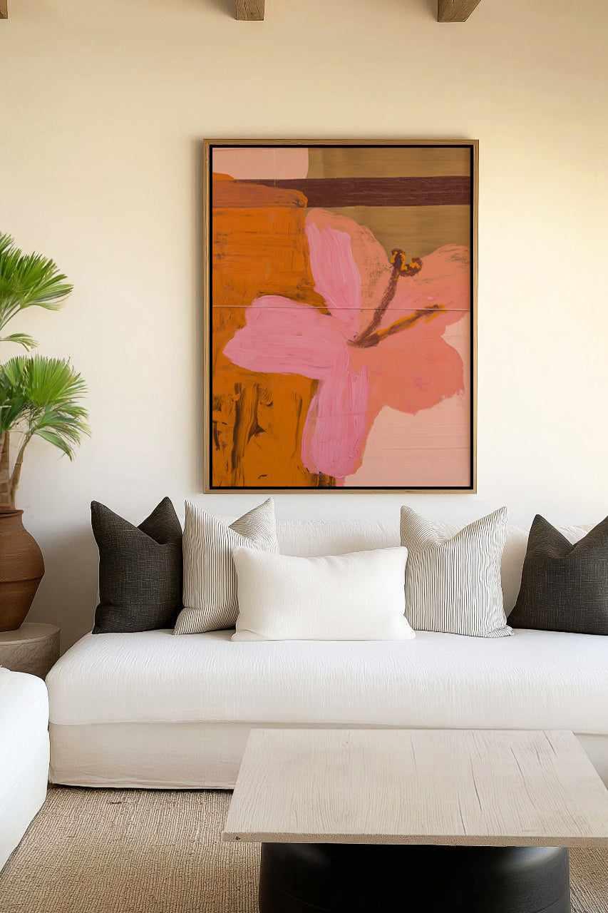 Hibiscus Heat II | Framed Canvas Art Print from Olive et Oriel where you can shop wallpaper and artworks online