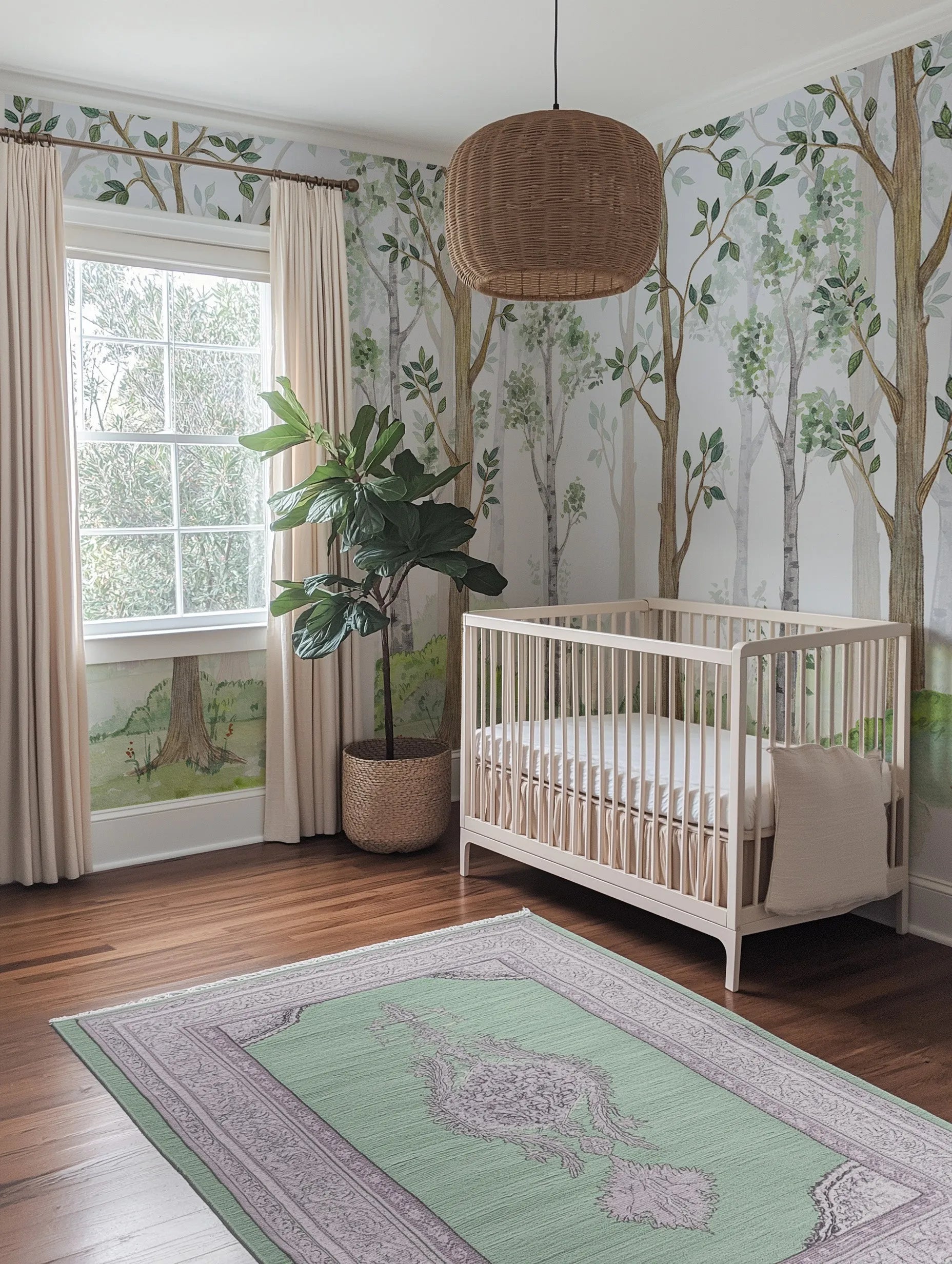 Hidden Forest Wallpaper Mural from Olive et Oriel where you can shop wallpaper and artworks online