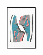 High Top Jordans | Framed Canvas Art Print