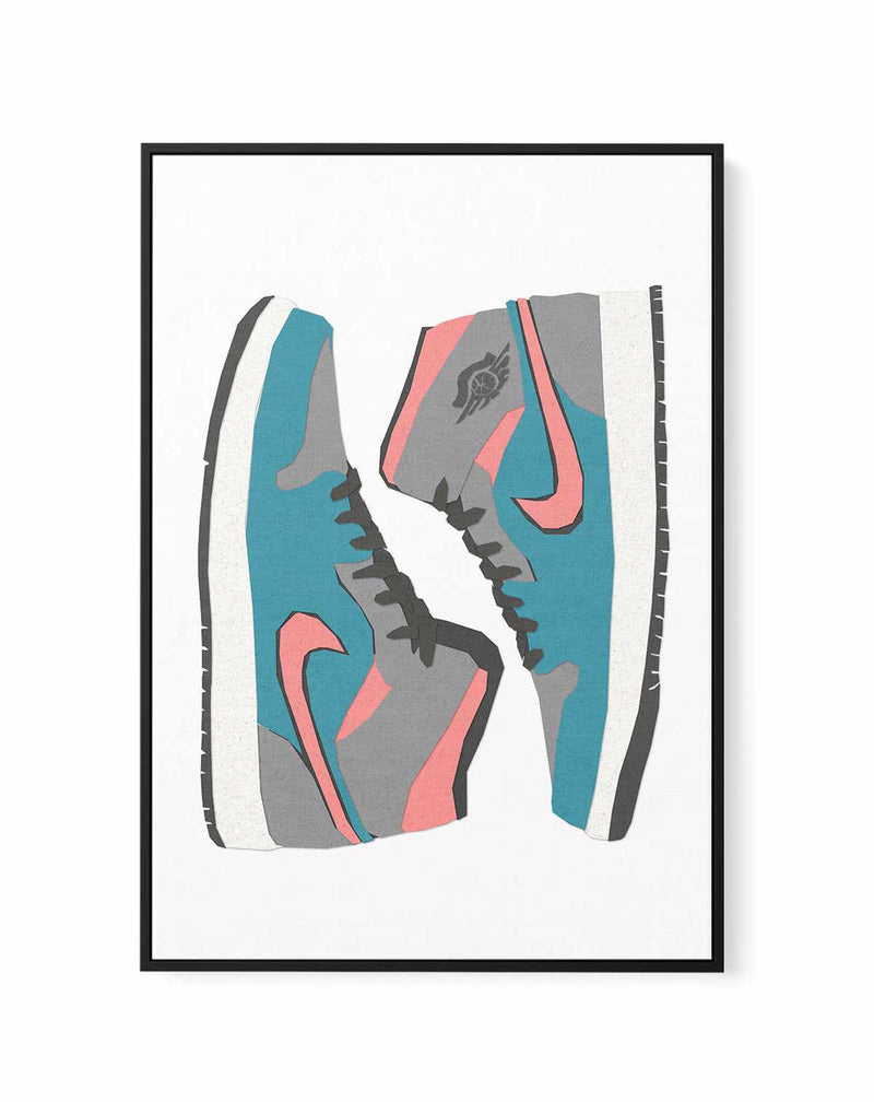 High Top Jordans | Framed Canvas Art Print