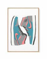 High Top Jordans | Framed Canvas Art Print