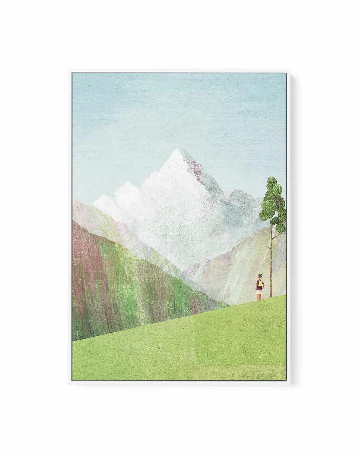 Hiking in the Mountains by Henry Rivers | Framed Canvas Art Print from Olive et Oriel where you can shop wallpaper and artworks online