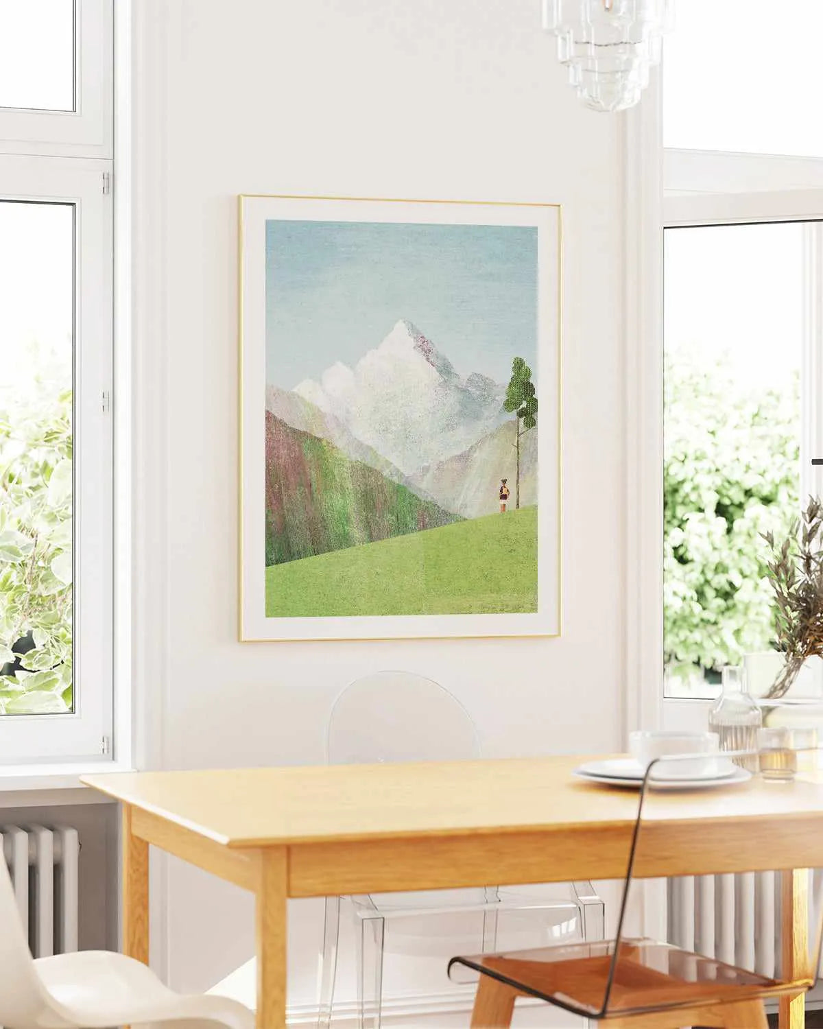 Hiking in the Mountains by Henry Rivers Art Print from Olive et Oriel where you can shop wallpaper and artworks online