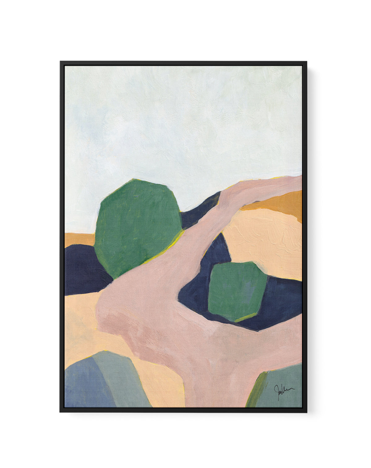 Hillside Geometry 3 by Jan Weiss | Framed Canvas Art Print