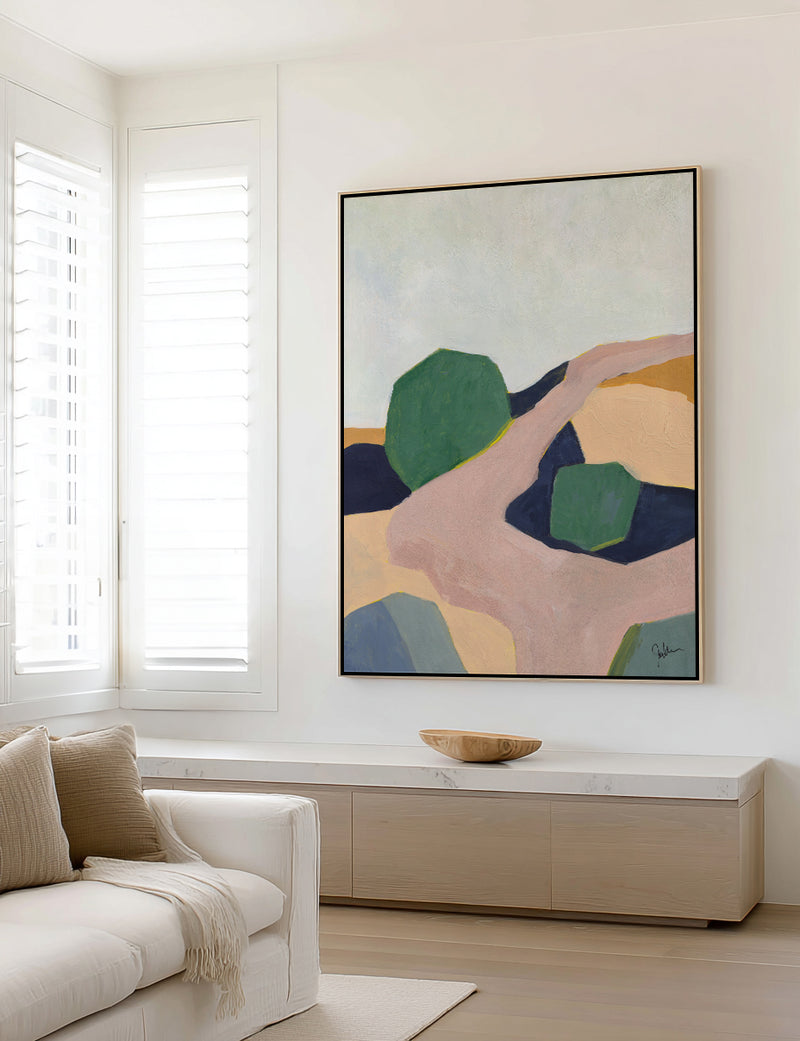 Hillside Geometry 3 by Jan Weiss | Framed Canvas Art Print